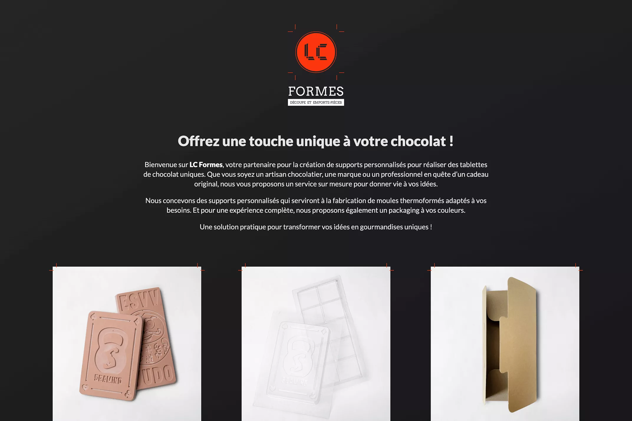 Mise en avant d'une partie du site LC Formes