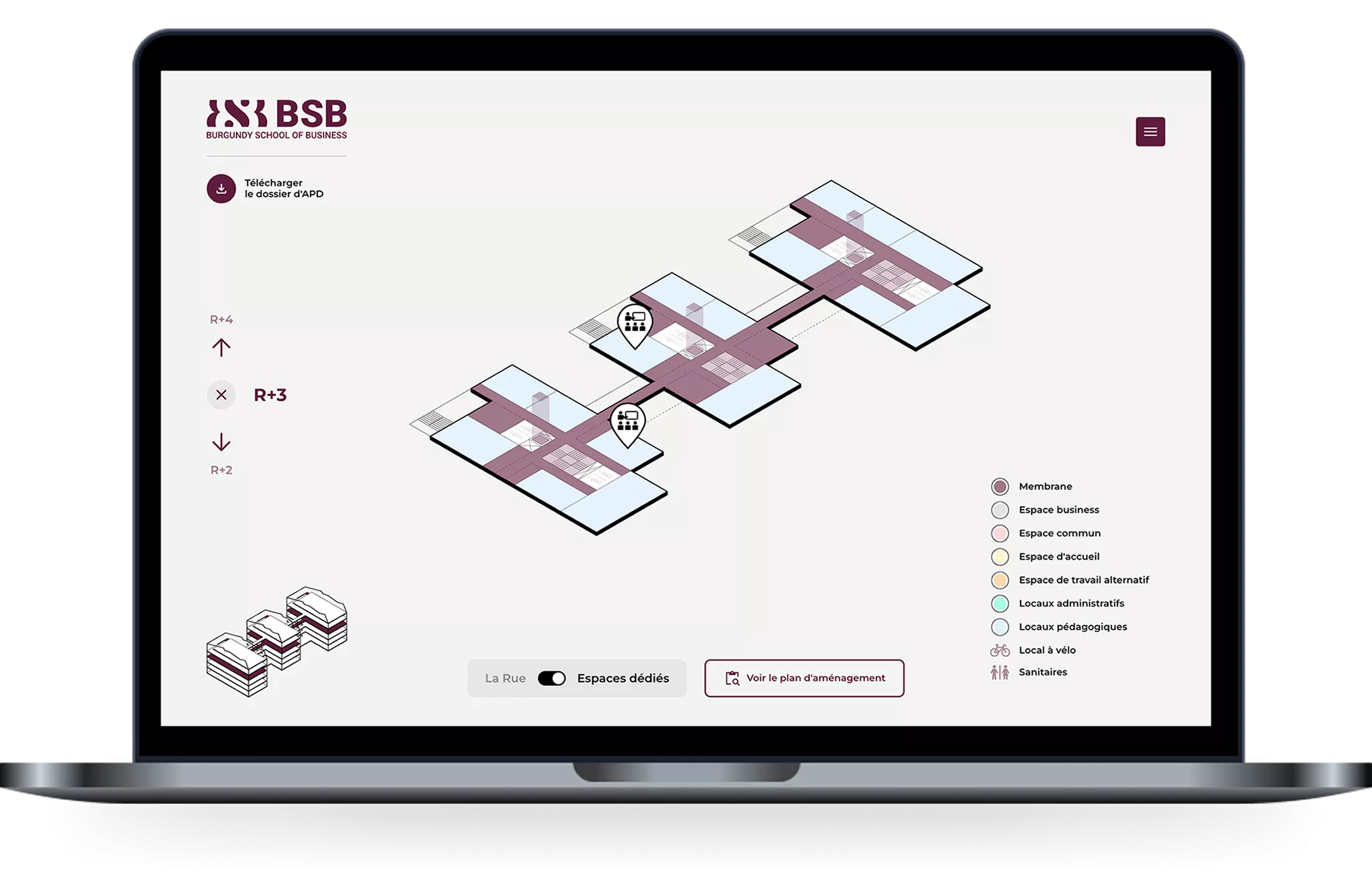 Visuel de mise en situation des maquettes réalisées pour le projet BSB